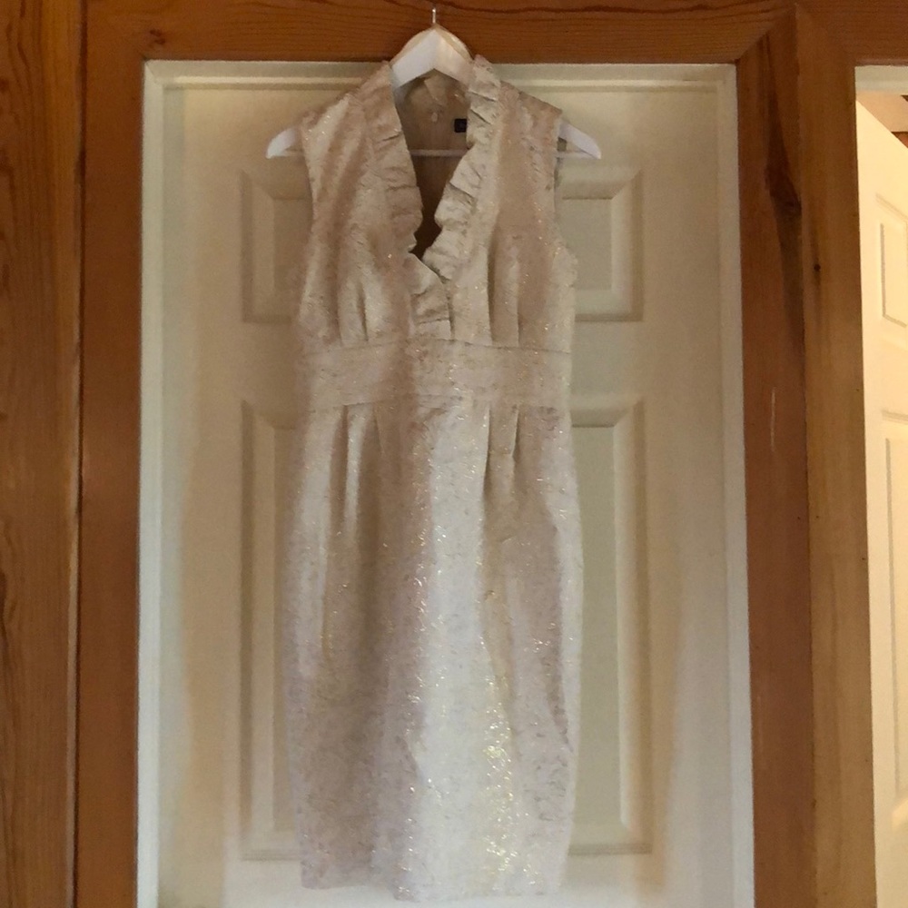 Gold and cream brocade dress
